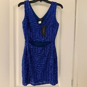 AKIRA - NEW Blue Sequin Dress with Cut-Out